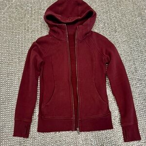 Lululemon Scuba Full-Zip Hoodie Heathered Smoky Red Size 4